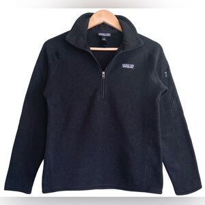 PATAGONIA Women’s Black 1/4 Zip Pullover Better Sweater Size S Outdoor Travel